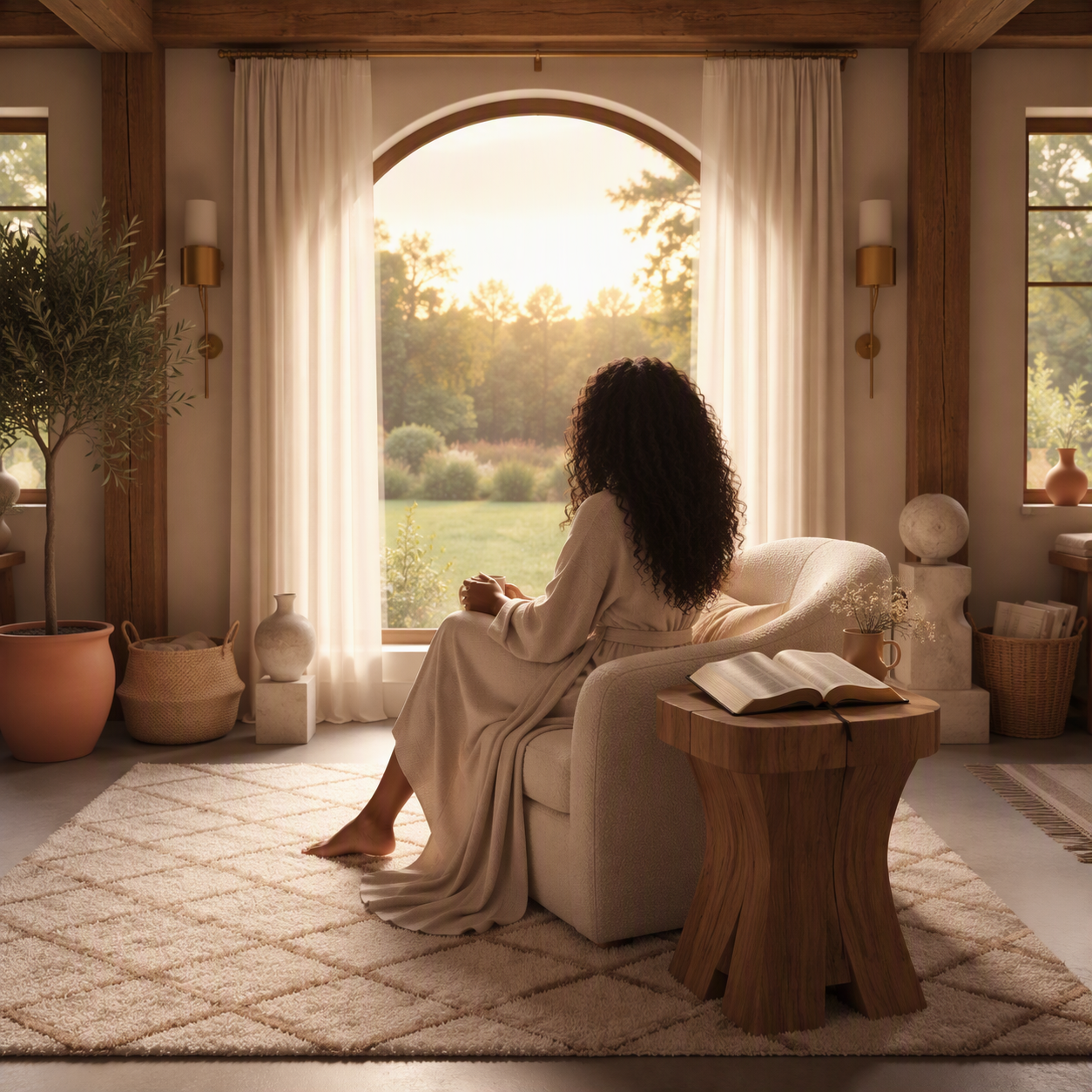 A woman in quiet reflection